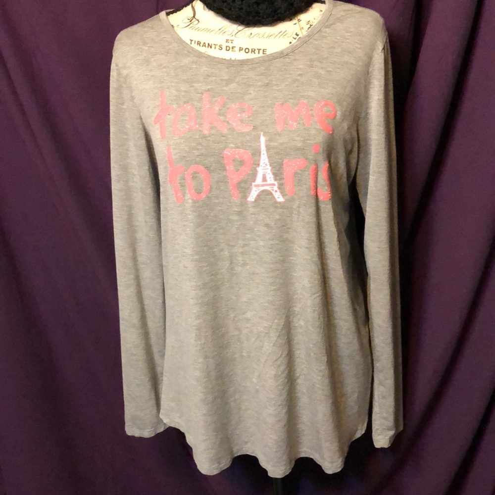 Grey long sleeve shirt (Take me to Paris)